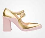 Zapatos Mary Jane rosa y oro de Prada